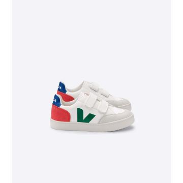 Αθλητικά Παπούτσια παιδικα Veja V-12 LEATHER White/Green/Red | GR 875CTV